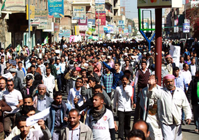 مظاهرات تطالب بإسقاط حكم الحوثيين فى صنعاء - «أ.ف.ب»